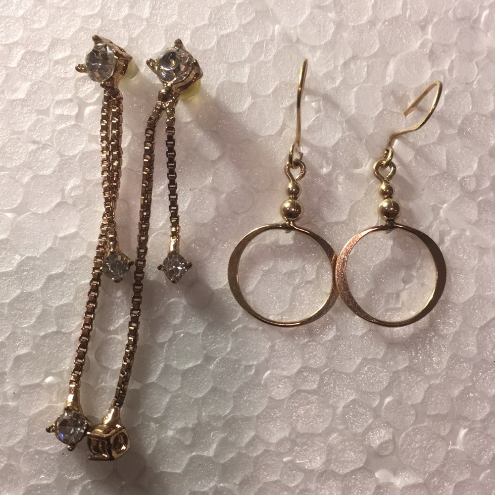 2 Pairs Gold-filled Drop Earrings